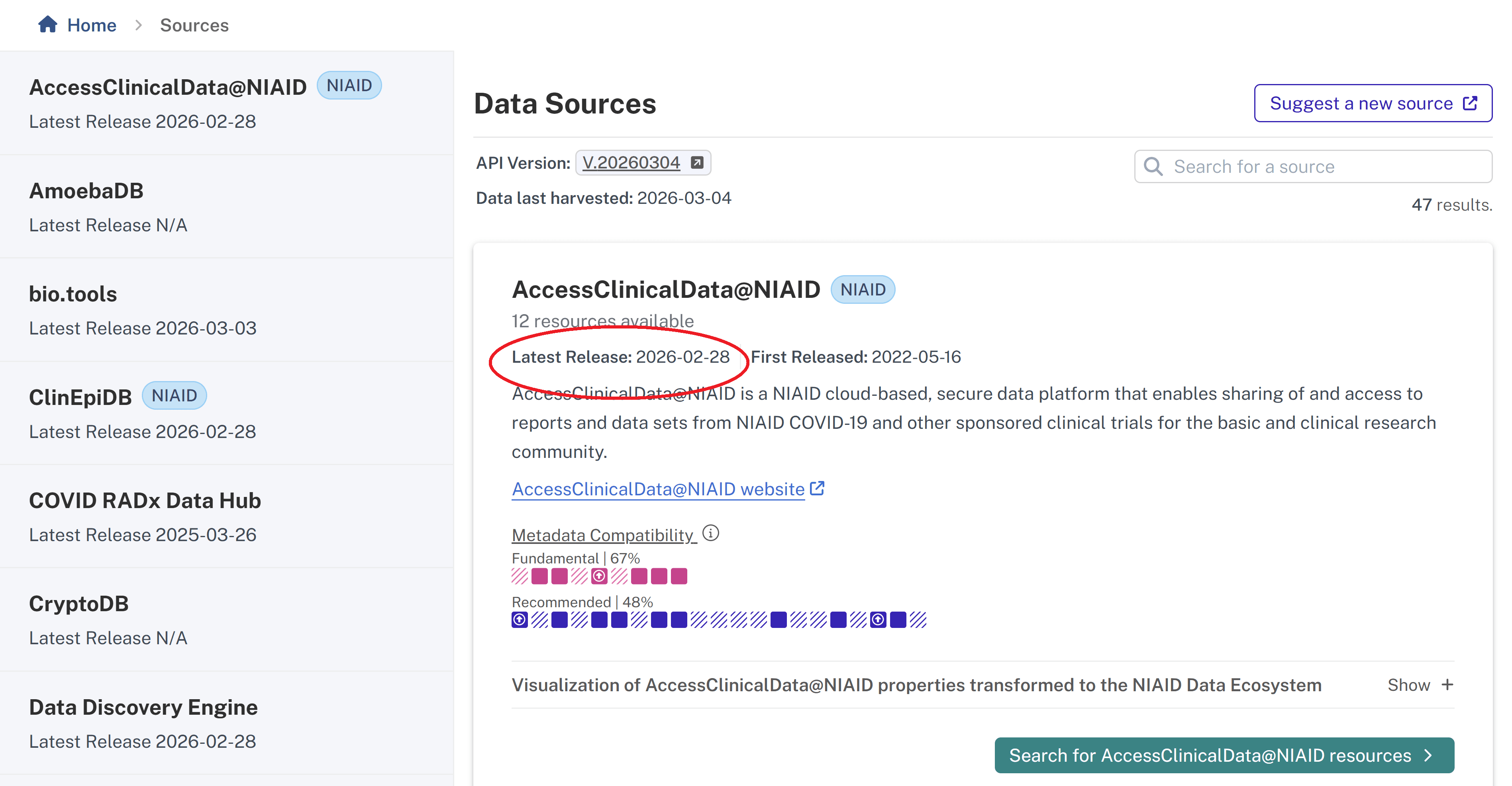 Image of Sources page